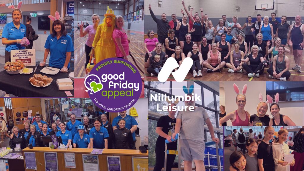 Photos of the Nillumbik Leisure team from their Good Friday Fundraiser